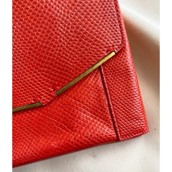 Lanvin Red Lizard Leather Miss Sartorial Wristlet/Clutch - Picture 8 of 14